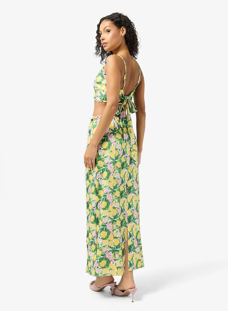 Ginger Lemon Print Tank Top & Maxi Skirt Coord Set